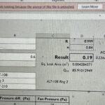 Air leakage test result